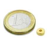 Ringmagnet Ø 6/2 mm, H 2 mm, guld