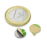 Neodym skivemagnet, m/lim, 10x1 mm