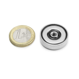 Pottemagnet med indvendigt gevind 25x7 mm