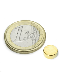 Disc magnet 8x3 mm gold