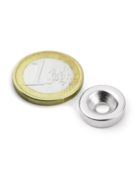 Screw-on disc magnet 15x4 mm