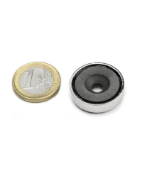 Undersænket ferrit pottemagnet 25x7 mm