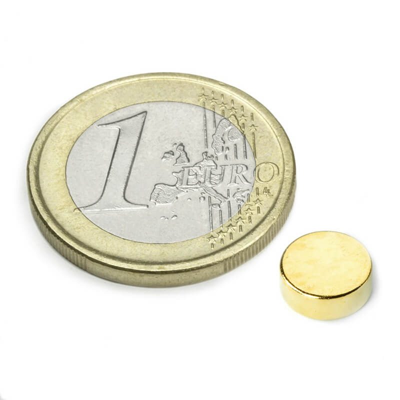 Disc magnet gold 8x3 mm