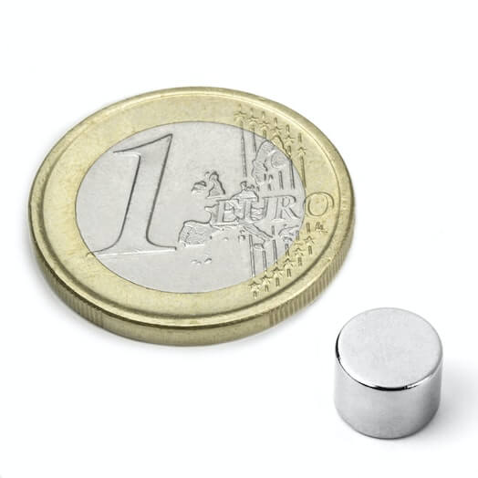 Neodym skivemagnet 8x6 mm – styrke 2,6 kg, stærk rund magnet | Brisingi