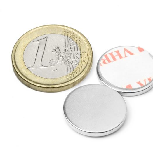 Disc magnet w/glue 18x2 mm (10 pcs)