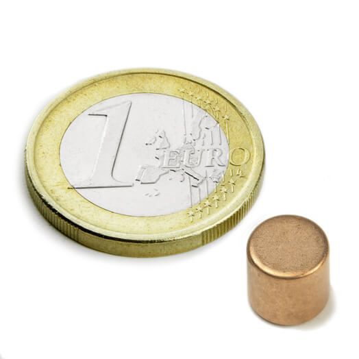 Disc magnet 8x8 mm, copper