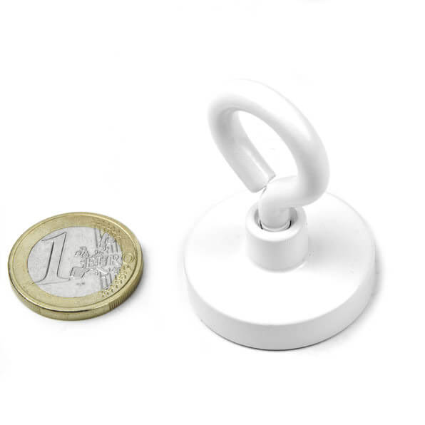 Eyelet magnet 32x45 mm, white