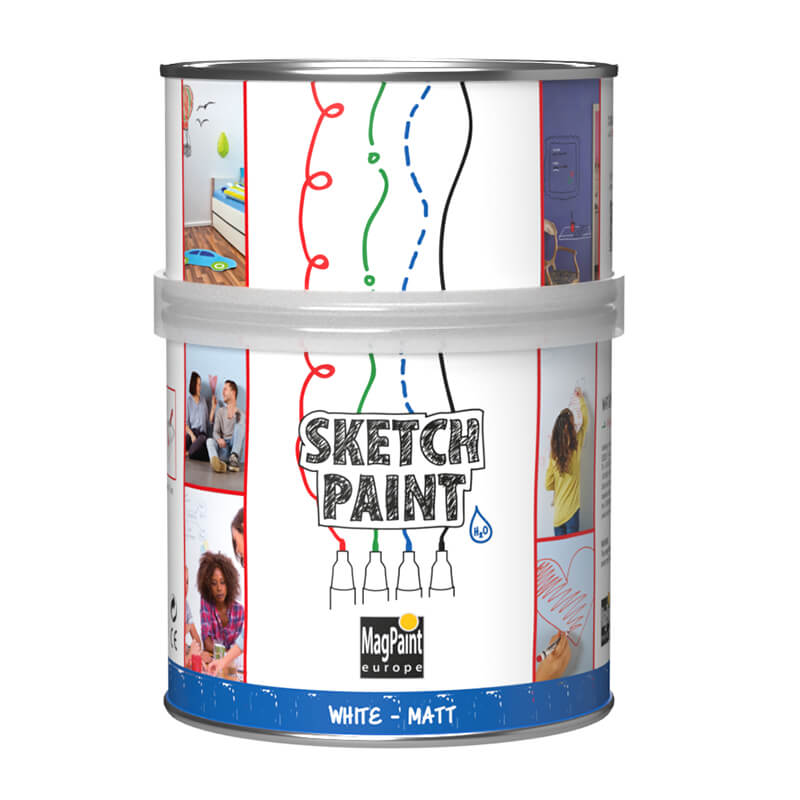 Sketchpaint whiteboard paint 0,5 liter - matt white