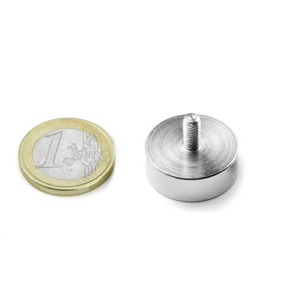 Pot magnet with threaded stem 20x15 mm