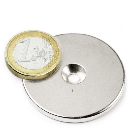 Screw-on disc magnet 42x4 mm