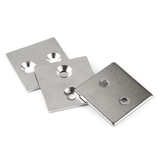 Countersunk metal base 40x40x3 mm