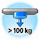 Mere end 100 kg